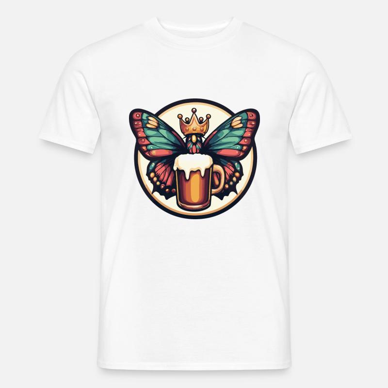 Schmetterling Bier Comic - Männer T-Shirt - Weiß
