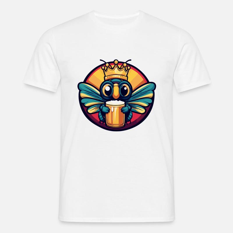 Libelle Bier Comic - Männer T-Shirt - Weiß