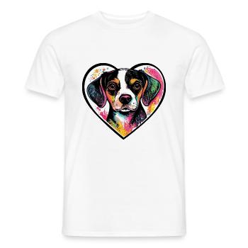 Beagle Hund Herz Liebe - Männer T-Shirt - Weiß - Vorne - AI Model Male 178 dark (178cm)