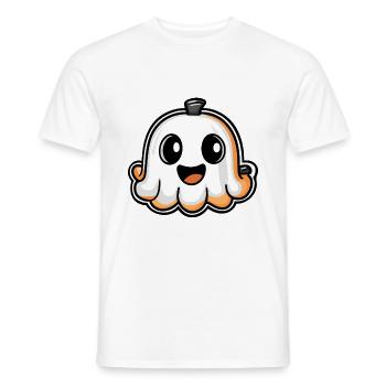 Ghost Halloween Cartoon - Men's T-Shirt - white - Front - AI Model Male 178 dark (178cm)