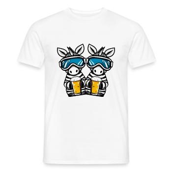 Zebra Ski Team Bier - Männer T-Shirt - Weiß - Vorne - AI Model Male 178 dark (178cm)