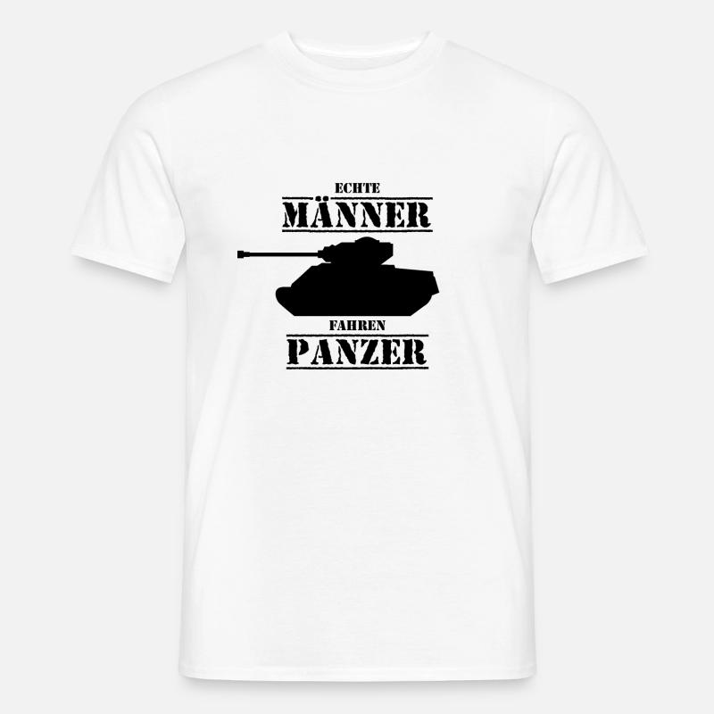 ECHTE MÄNNER FAHREN PANZER - Männer T-Shirt - Weiß