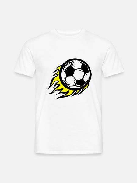 Soccer Symbol Fire - Men's T-Shirt - white
