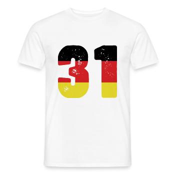 31 Numéro Jersey Allemagne - T-shirt homme - blanc - Devant - AI Model Male 178 dark (178cm)
