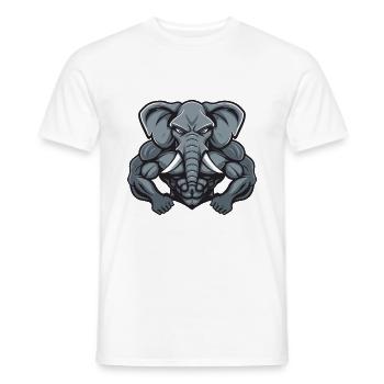 Musculation des muscles de l’éléphant - T-shirt homme - blanc - Devant - AI Model Male 178 dark (178cm)