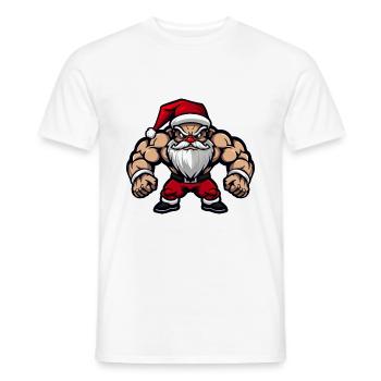 Père Noël Muscles Musculation - T-shirt homme - blanc - Devant - AI Model Male 178 dark (178cm)
