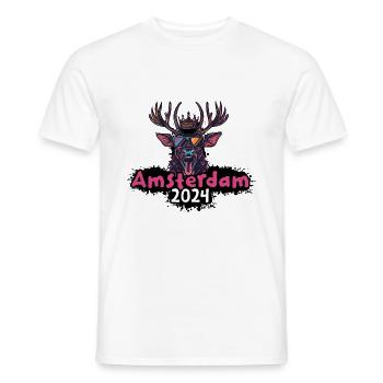 Amsterdam 2024 Hirsch - Männer T-Shirt - Weiß - Vorne - AI Model Male 178 dark (178cm)