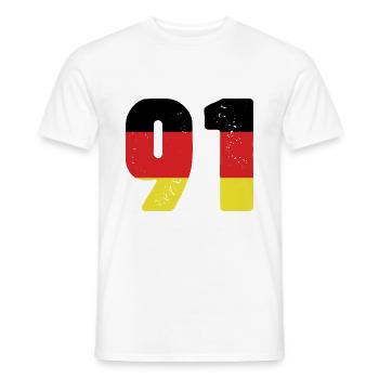 91 Numéro Jersey Allemagne - T-shirt homme - blanc - Devant - AI Model Male 178 dark (178cm)