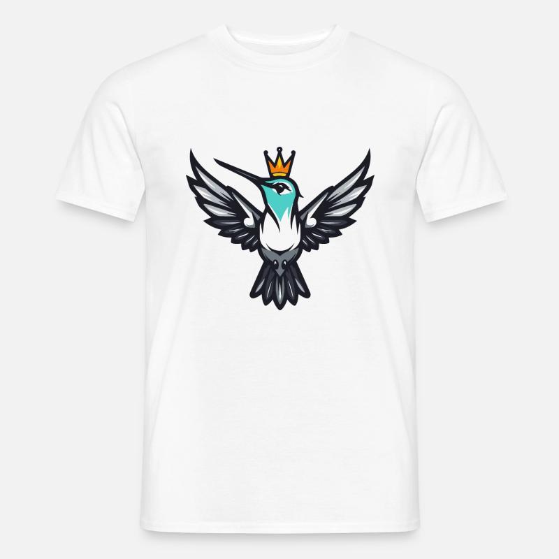 Kolibri Vogel Comic Krone - Männer T-Shirt - Weiß