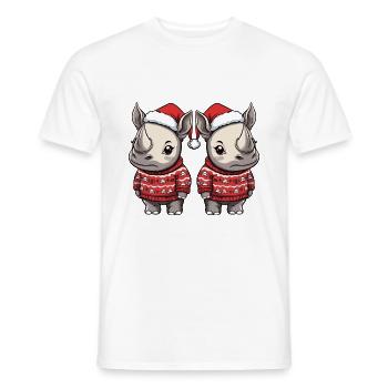 Nashorn Weihnachten Team - Männer T-Shirt - Weiß - Vorne - AI Model Male 178 dark (178cm)