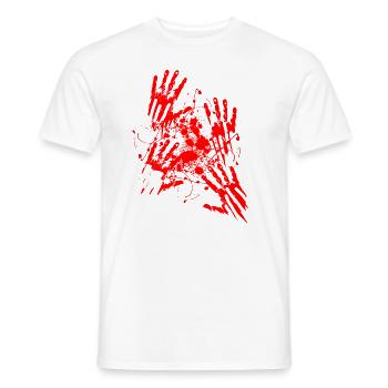 Attacked by Zombies - Männer T-Shirt - Weiß - Vorne - AI Model Male 178 dark (178cm)