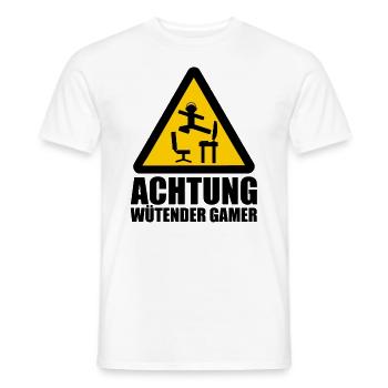 Wütender Gamer Meme Lustiger Spruch Geschenk - Männer T-Shirt - Weiß - Vorne - AI Model Male 178 dark (178cm)