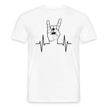 Signe de la main de la main de pouls - T-shirt homme - blanc - Devant - AI Model Male 178 dark (178cm)
