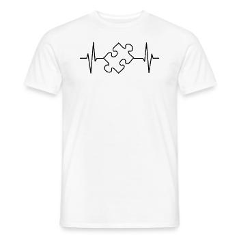 Puzzle coeur coeur-cadeau jeu de puzzle - T-shirt homme - blanc - Devant - AI Model Male 178 dark (178cm)