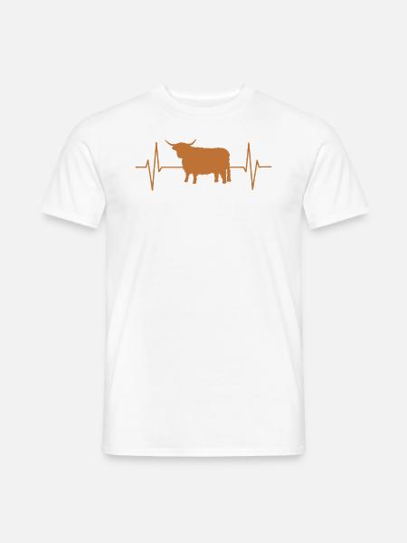Schottisches Hochlandrind Highland Cattle Kuh - Männer T-Shirt - Weiß