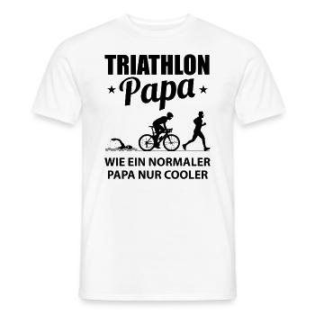 Triathlon Papa Vater Ausdauersport Geschenk - Männer T-Shirt - Weiß - Vorne - AI Model Male 178 dark (178cm)