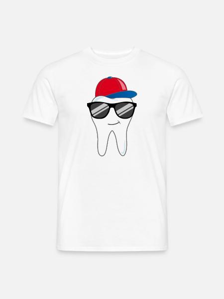 Lustiger Zahn Zahnarzt Zahnarzthelfer Geschenk - Männer T-Shirt - Weiß