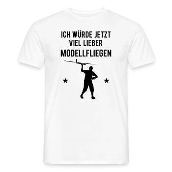 Modellflug Modellbauer Flugzeug Segler Geschenk - Männer T-Shirt - Weiß - Vorne - AI Model Male 178 dark (178cm)