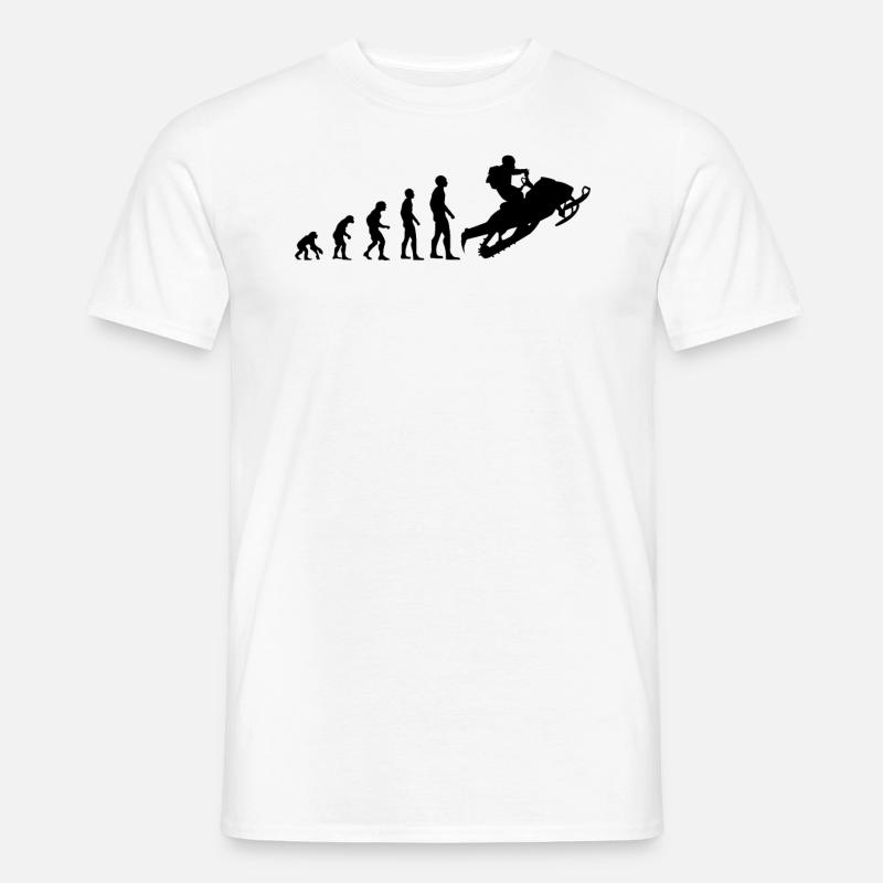 Motorschlitten Schneemobil Evolution Geschenk - Männer T-Shirt - Weiß