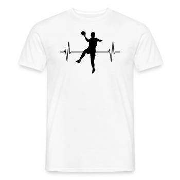 Handballer Herzschlag Handball Geschenk Herren - Männer T-Shirt - Weiß - Vorne - AI Model Male 178 dark (178cm)