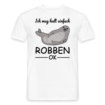 Robbe Seehund Seelöwe Tierliebhaber Cooler Spruch - Männer T-Shirt - Weiß - Vorne - AI Model Male 178 dark (178cm)