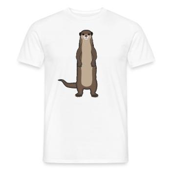 Otter Otter Funny Water Marten Gift - Men's T-Shirt - white - Front - AI Model Male 178 dark (178cm)