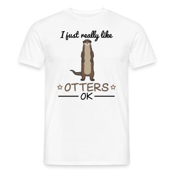 Otter Otter Funny Saying Marten Gift - Men's T-Shirt - white - Front - AI Model Male 178 dark (178cm)