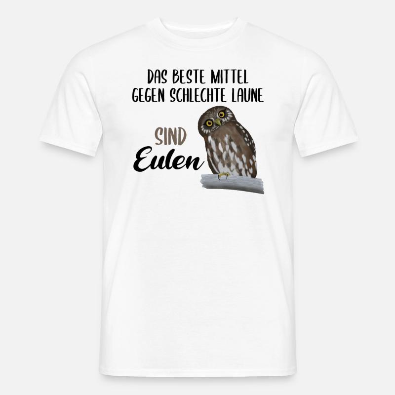 Eule Süßer Uhu Vogel Lustiger Spruch Geschenk - Männer T-Shirt - Weiß
