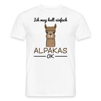 Lama Alpaka Cooler Spruch Zoo Tiere Geschenk - Männer T-Shirt - Weiß - Vorne - AI Model Male 178 dark (178cm)