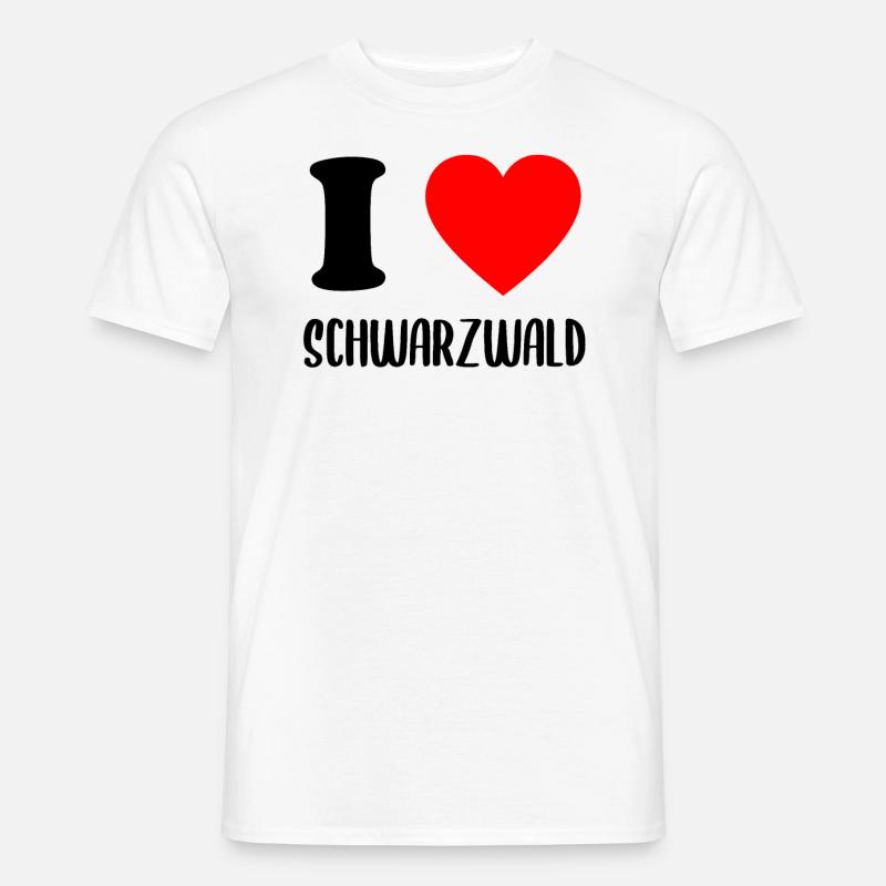 Ich Liebe Schwarzwald Schwarzwälder Geschenk - Männer T-Shirt - Weiß