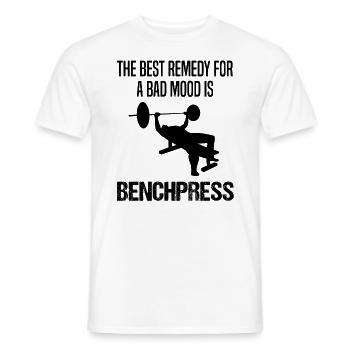 Bodybuilder Force Sports Bench Press Dire Cadeau - T-shirt homme - blanc - Devant - AI Model Male 178 dark (178cm)
