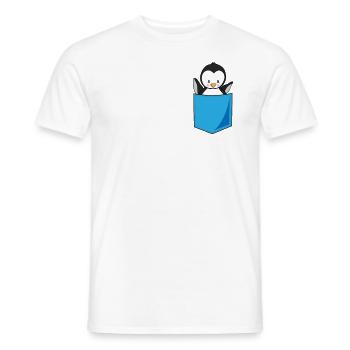 Pinguin Brusttasche Print Seevogel Geschenk - Männer T-Shirt - Weiß - Vorne - AI Model Male 178 dark (178cm)