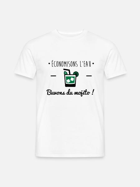 Buvons du mojito,humour,alcool - T-shirt homme - blanc