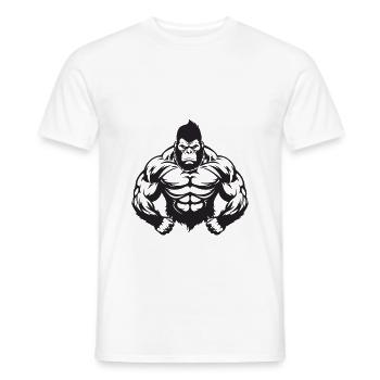 Gorilla Muscles - Men's T-Shirt - white - Front - AI Model Male 178 dark (178cm)