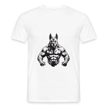 Dog Bodybuilding - Men's T-Shirt - white - Front - AI Model Male 178 dark (178cm)