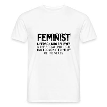 Féministe Social Politique Economique Égalité de - T-shirt homme - blanc - Devant - AI Model Male 178 dark (178cm)
