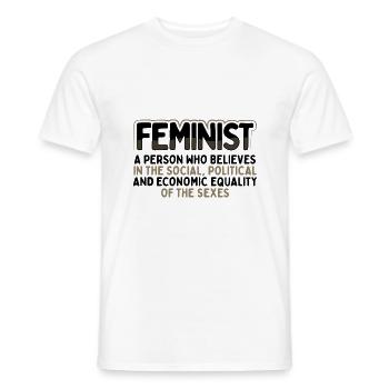 Féministe Social Politique Economique Égalité de - T-shirt homme - blanc - Devant - AI Model Male 178 dark (178cm)