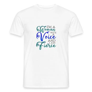 Feministische Geschenkfrau mit einer Stimme Heftiger Feminismus - Männer T-Shirt - Weiß - Vorne - AI Model Male 178 dark (178cm)