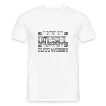Truck Driver Gift Run on Deisel Caffeine Cuss - Men's T-Shirt - white - Front - AI Model Male 178 dark (178cm)