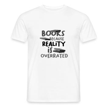 Lire des livres parce que la réalité surestime le livre - T-shirt homme - blanc - Devant - AI Model Male 178 dark (178cm)