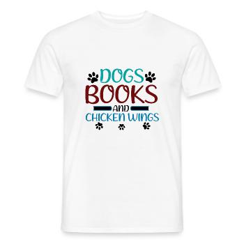 Book Lover Gift Dogs Livres et Chicken Wings Cadeaux - T-shirt homme - blanc - Devant - AI Model Male 178 dark (178cm)