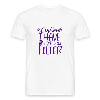 Cadeau sarcastique Attention je n’ai pas de filtre Sarcasme - T-shirt homme - blanc - Devant - AI Model Male 178 dark (178cm)