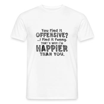 Sarcastique tu trouves ça offensant je trouve ça drôle - T-shirt homme - blanc - Devant - AI Model Male 178 dark (178cm)