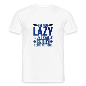 Cute Dogs Not Lazy Really Enjoy Doing Nothing - Men's T-Shirt - white - Front - AI Model Male 178 dark (178cm)