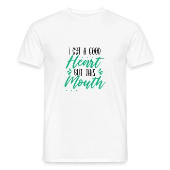 Sarcastique j’ai un bon cœur mais cette bouche - T-shirt homme - blanc - Devant - AI Model Male 178 dark (178cm)