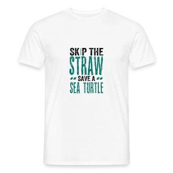 Meeresschutzgeschenk Überspringen Sie einen Strohhalm Retten Sie ein Meer - Männer T-Shirt - Weiß - Vorne - AI Model Male 178 dark (178cm)