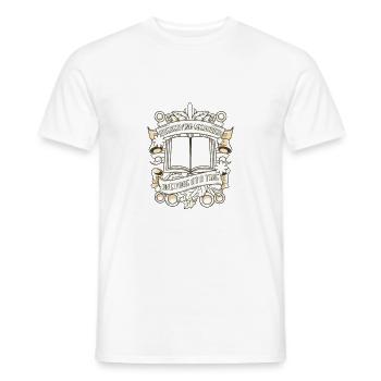 Scrapbooking Erinnerungen eine Seite nach der anderen bewahren - Männer T-Shirt - Weiß - Vorne - AI Model Male 178 dark (178cm)