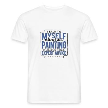 Maler Geschenk Sprich mit mir selbst, wenn Malerei braucht - Männer T-Shirt - Weiß - Vorne - AI Model Male 178 dark (178cm)