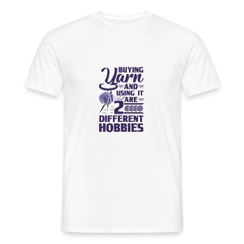 Stricken Humor Garn kaufen und verwenden 2 - Männer T-Shirt - Weiß - Vorne - AI Model Male 178 dark (178cm)