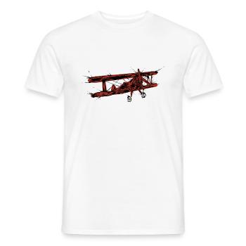 Avion Oldtimer - T-shirt homme - blanc - Devant - AI Model Male 178 dark (178cm)
